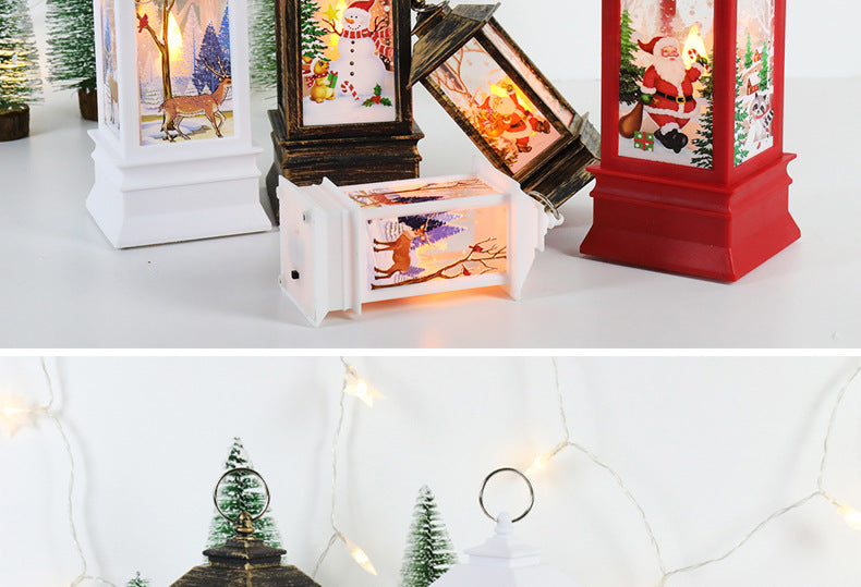 Christmas Wind Lamp Candle | Small Night Lamp with Snowman for Table & Desktop Decor