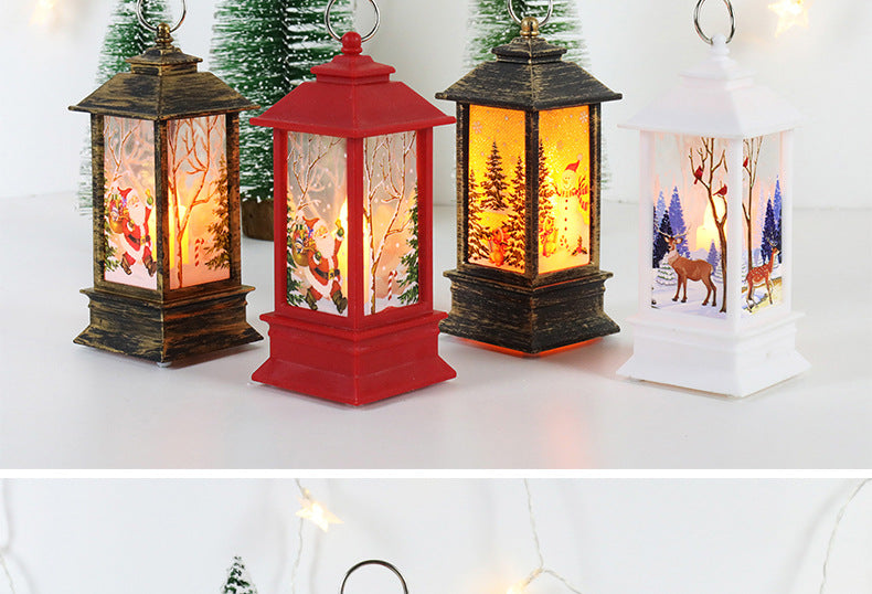 Christmas Wind Lamp Candle | Small Night Lamp with Snowman for Table & Desktop Decor