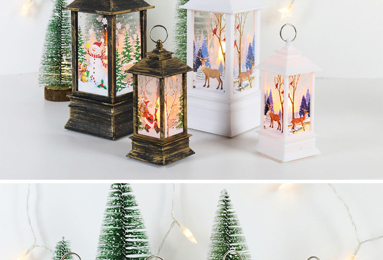 Christmas Wind Lamp Candle | Small Night Lamp with Snowman for Table & Desktop Decor