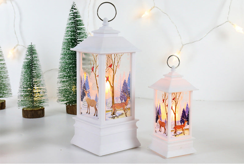 Christmas Wind Lamp Candle | Small Night Lamp with Snowman for Table & Desktop Decor