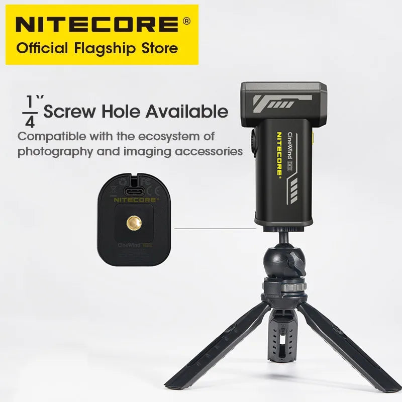 NITECORE CW20 Portable Multipurpose Pocket Fan, Stepless Speed Wind Blower for Photography, Video, Camping & More