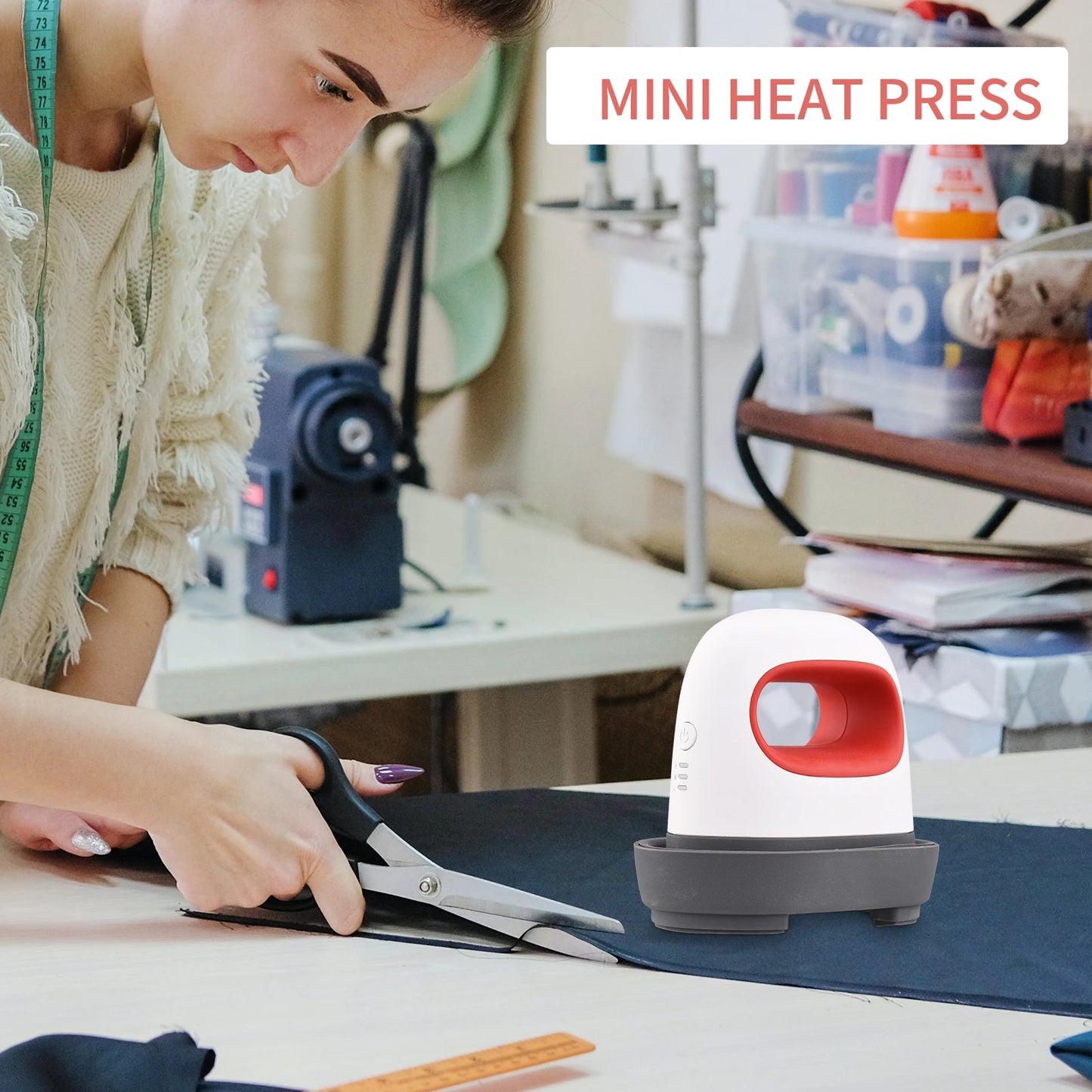 Bisofice Mini Heat Press Machine – Portable T-Shirt Printing and Easy Heat Transfer for DIY, Blankets, Leather, Home & Business Use