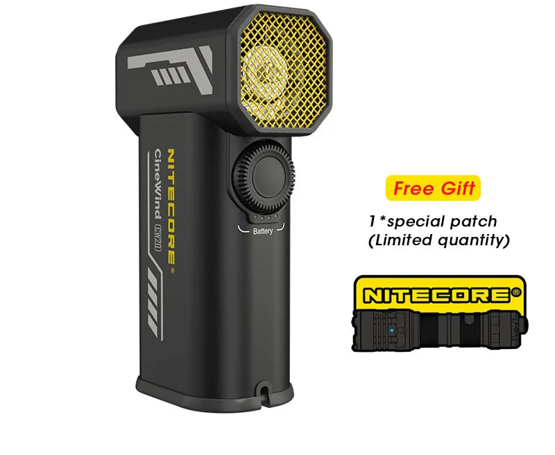 NITECORE CW20 Portable Multipurpose Pocket Fan, Stepless Speed Wind Blower for Photography, Video, Camping & More