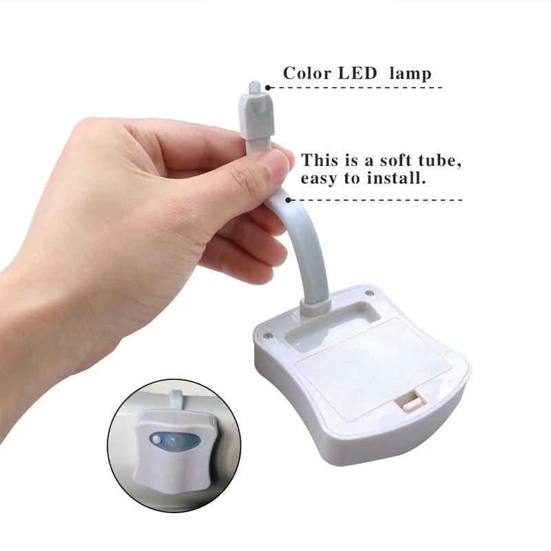 16/8 Color Backlight for Toilet Bowl WC Toilet Seat Lights with Motion Sensor Smart Bathroom Toilet Night Light LED Toilet Light