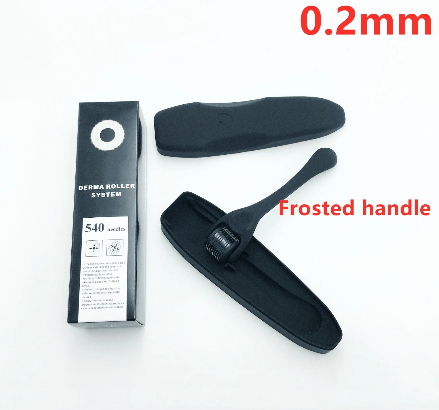Derma Roller for Skin, Beard & Hair Growth – 540 Needles (0.2mm/0.25mm/0.3mm) Micro Needle Roller, Facial & Body Treatment, Includes Storage Case