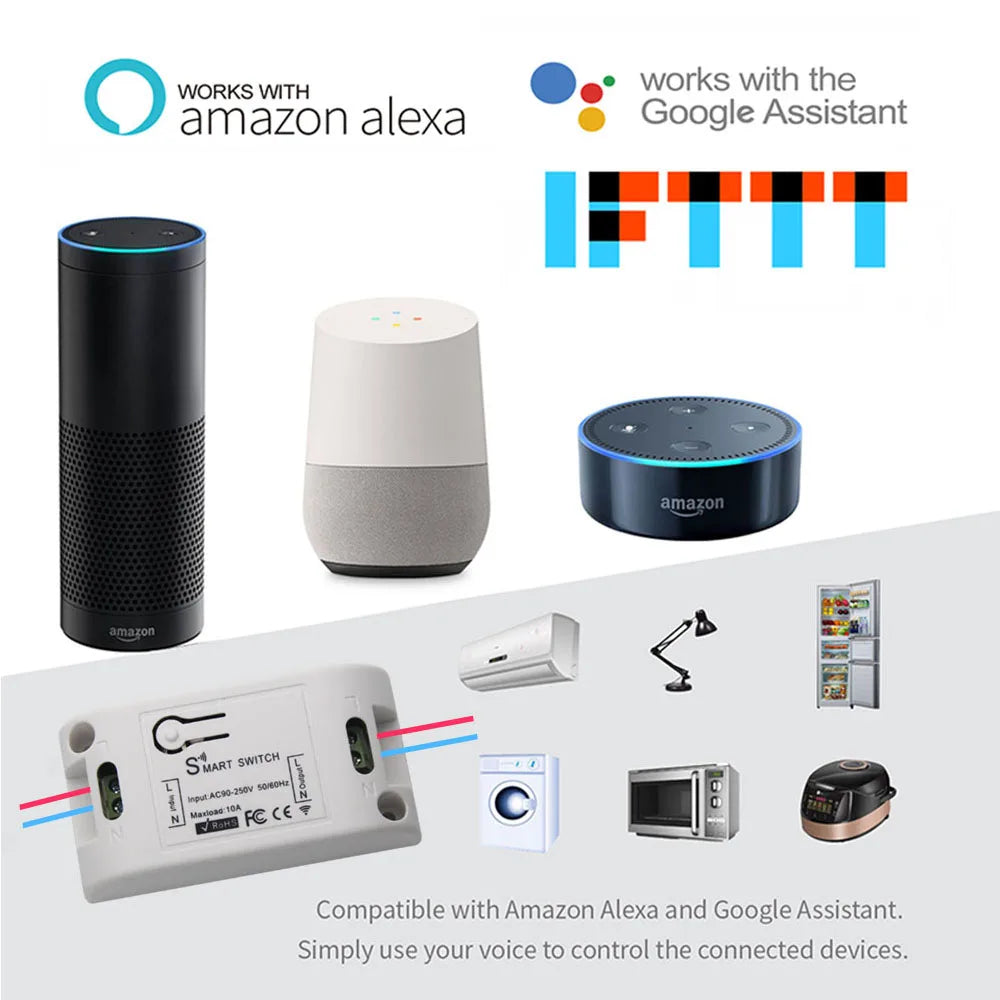 Smart Wifi Switch Light Interruptor wifi 220V Alexa Compatible Google Home Intelligent Home Automation Modules