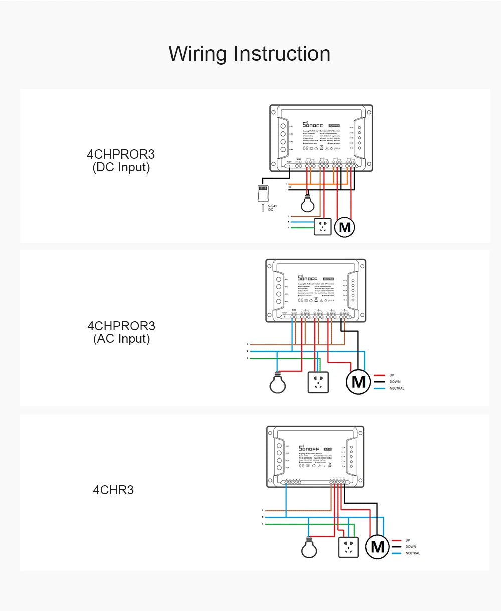 Itead SONOFF 4CH R3 Wifi Wireless Remote Control Relay Module Switch 4 Gang Channel Light Timer Switch Smart Home Automation