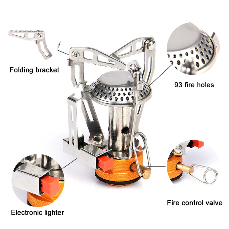 Widesea Foldable Camping Gas Stove and Heater - One-Piece Outdoor Burner for Picnics, Survival, and Kitchen Equipment