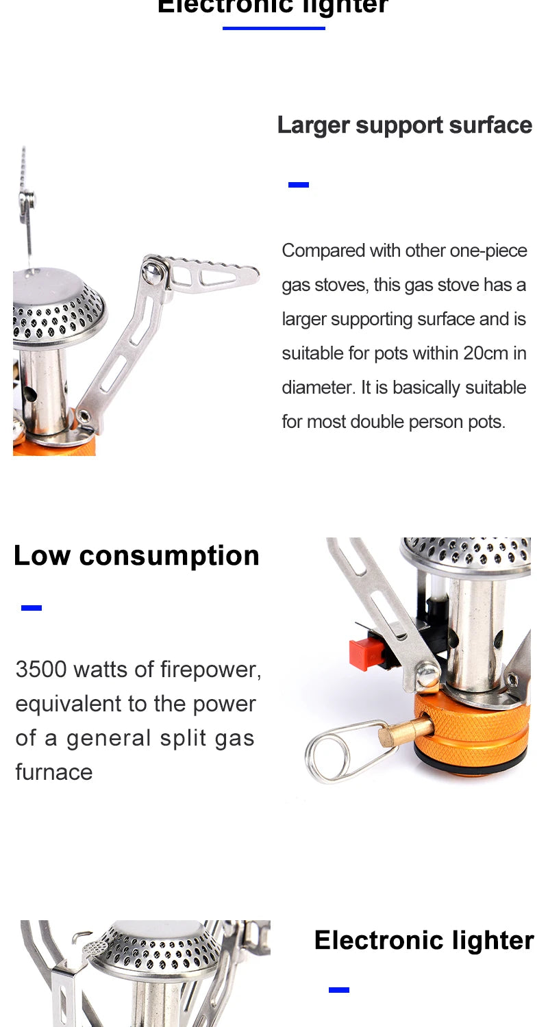 Widesea Foldable Camping Gas Stove and Heater - One-Piece Outdoor Burner for Picnics, Survival, and Kitchen Equipment