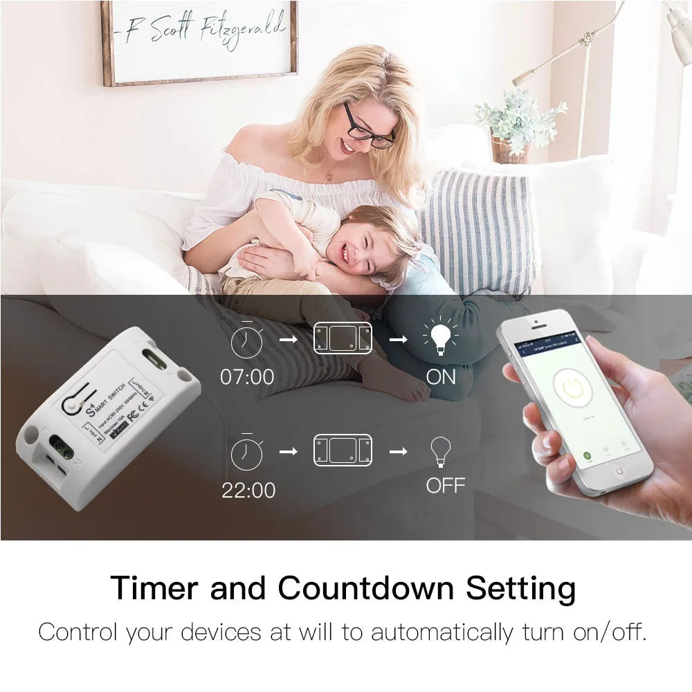 Smart Wifi Switch Light Interruptor wifi 220V Alexa Compatible Google Home Intelligent Home Automation Modules