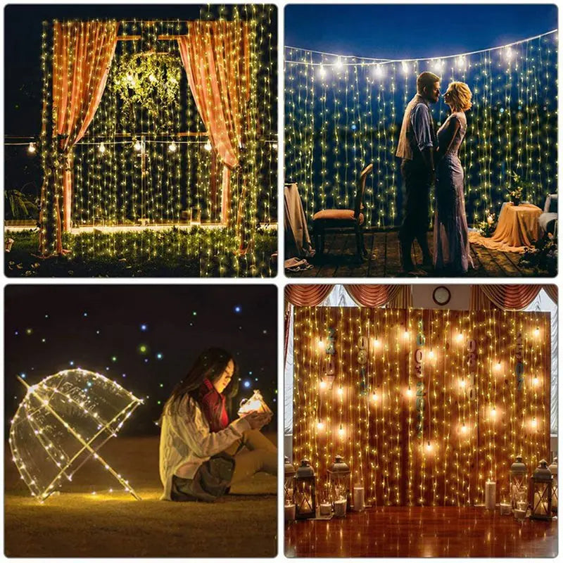 Christmas Lights Curtain Garland - Festive Home Decorations & Ornaments for Merry Christmas 2024, and Xmas Gifts