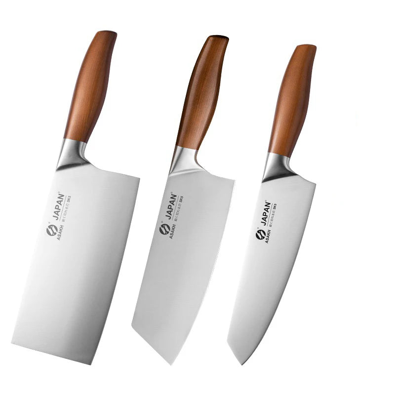 Stainless Steel Kitchen Knife Set – Japanese Chef Knife, Cleaver, and Butcher Knife for Meat, Fish, and Vegetables (Gift Box Included)