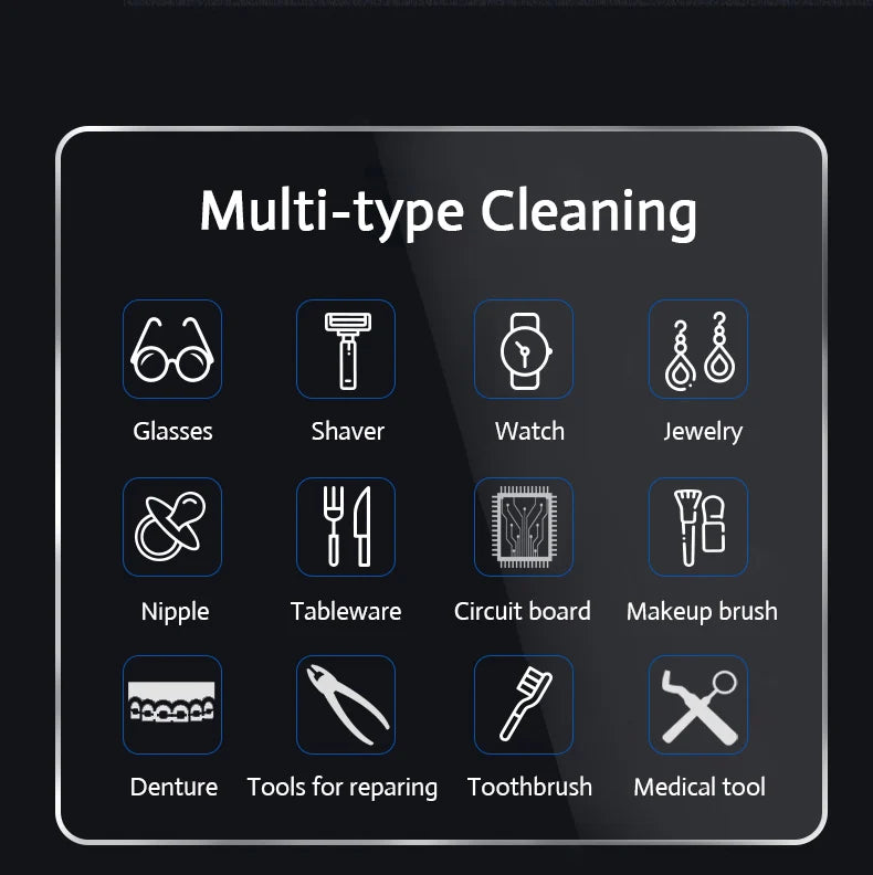 Digital Ultrasonic Cleaner Bath For Jewelry Parts Glasses Manicure Stones Cutters Dental Razor Ultrasound Cleaner Machine