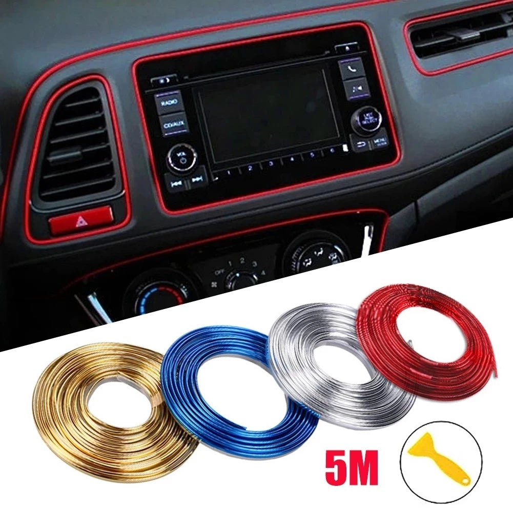 Universal Flexible Car Moulding Trim Strips - 1M/3M/5M Decorative Interior Dashboard and Door Styling