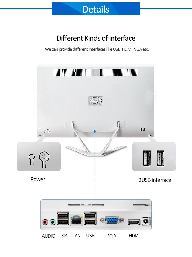 22 inch Office Win10 system All in one PC CPU I3 I5 I7 I9 DDR3 DDR4 RAM touchscreen all in one SSD HDD AIO desktop computer game