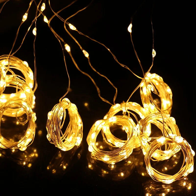 Christmas Lights Curtain Garland - Festive Home Decorations & Ornaments for Merry Christmas 2024, and Xmas Gifts