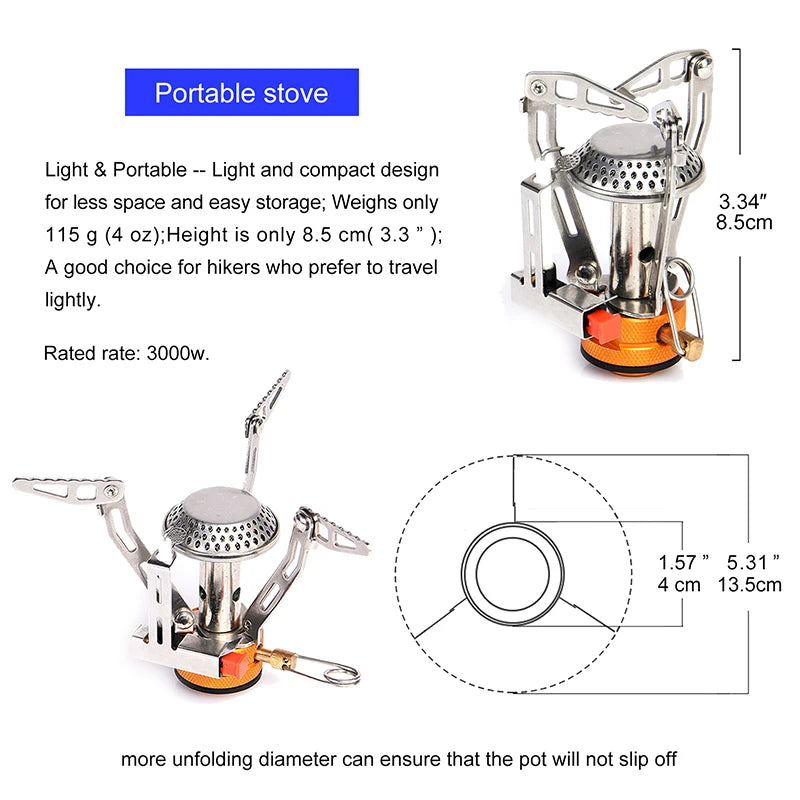 Widesea Foldable Camping Gas Stove and Heater - One-Piece Outdoor Burner for Picnics, Survival, and Kitchen Equipment