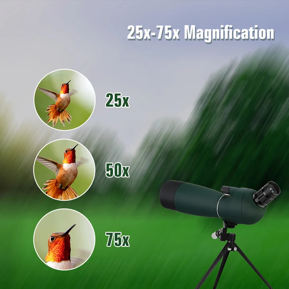 SVBONY SV28 Spotting Scope – 50/60/70/80mm Waterproof Zoom Telescope with PORRO Prism, Long-Range for Shooting, Camping, and Wildlife Viewing