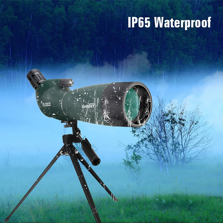 SVBONY SV28 Spotting Scope – 50/60/70/80mm Waterproof Zoom Telescope with PORRO Prism, Long-Range for Shooting, Camping, and Wildlife Viewing