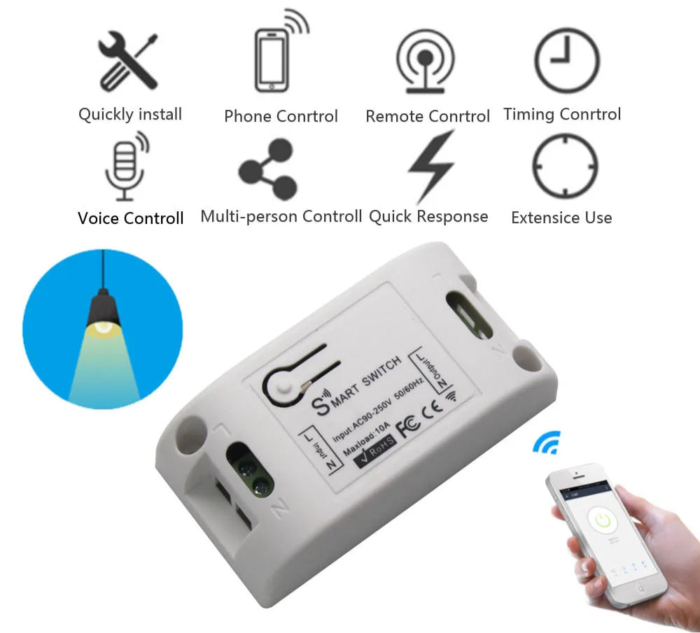 Smart Wifi Switch Light Interruptor wifi 220V Alexa Compatible Google Home Intelligent Home Automation Modules