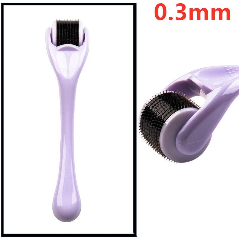 Derma Roller for Skin, Beard & Hair Growth – 540 Needles (0.2mm/0.25mm/0.3mm) Micro Needle Roller, Facial & Body Treatment, Includes Storage Case
