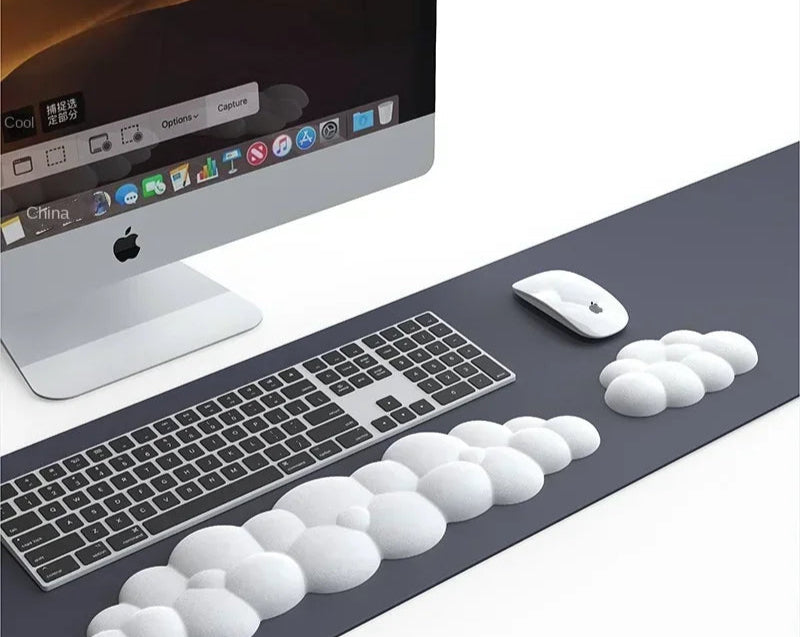 Cloud Memory Foam Mouse Pad with Wrist Rest for Keyboard
