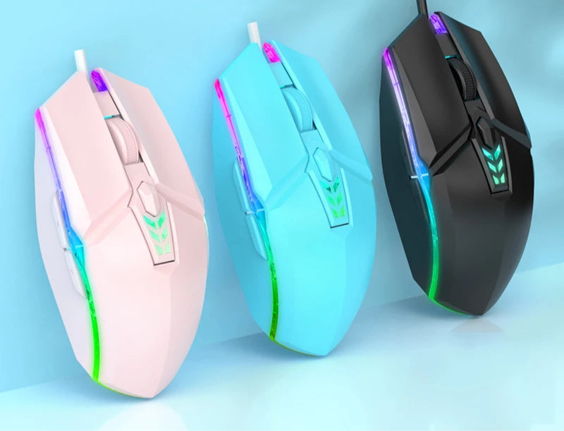 Robotsky 1600 DPI Wired Gaming Mouse | 6-Button Silent Ergonomic Design with Backlit RGB for PC & Laptop