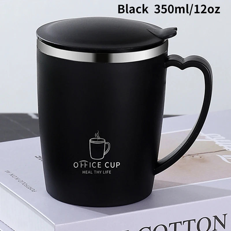 350ml Thermos Mug – 304 Stainless Steel Insulated Coffee Cup with Handle, Leak-Proof Vacuum Flask for Hot and Cold Drinks