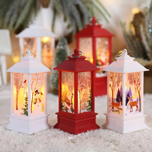 Christmas Wind Lamp Candle | Small Night Lamp with Snowman for Table & Desktop Decor