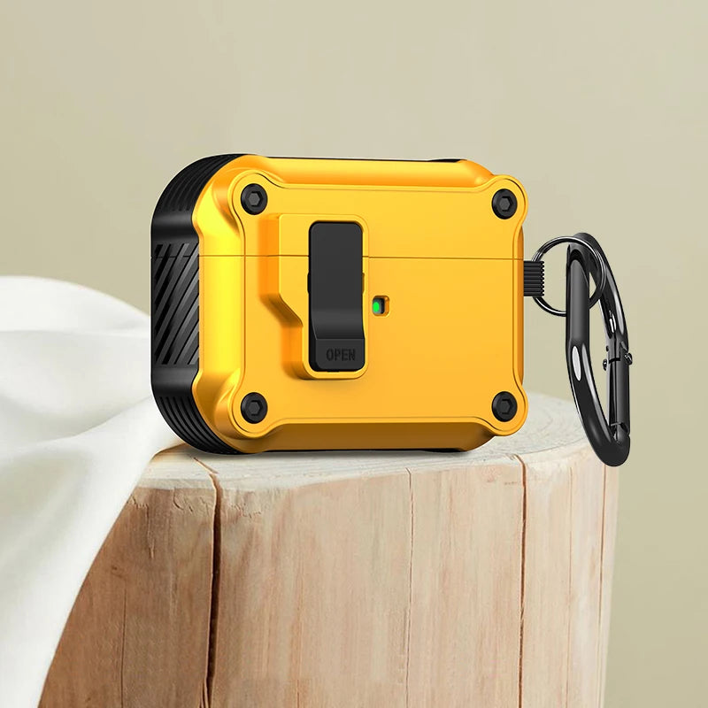 CASPTM Shockproof Security Lock Case for AirPods Pro 2nd Gen (2023) & AirPods 3 – Durable Protective Cover