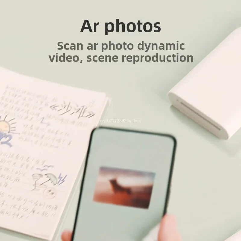 Xiaomi Mijia Pocket Photo Printer Home Portable Mobile Phone Bluetooth Connection Scan AR Photo  ID Photo Headshot Printer