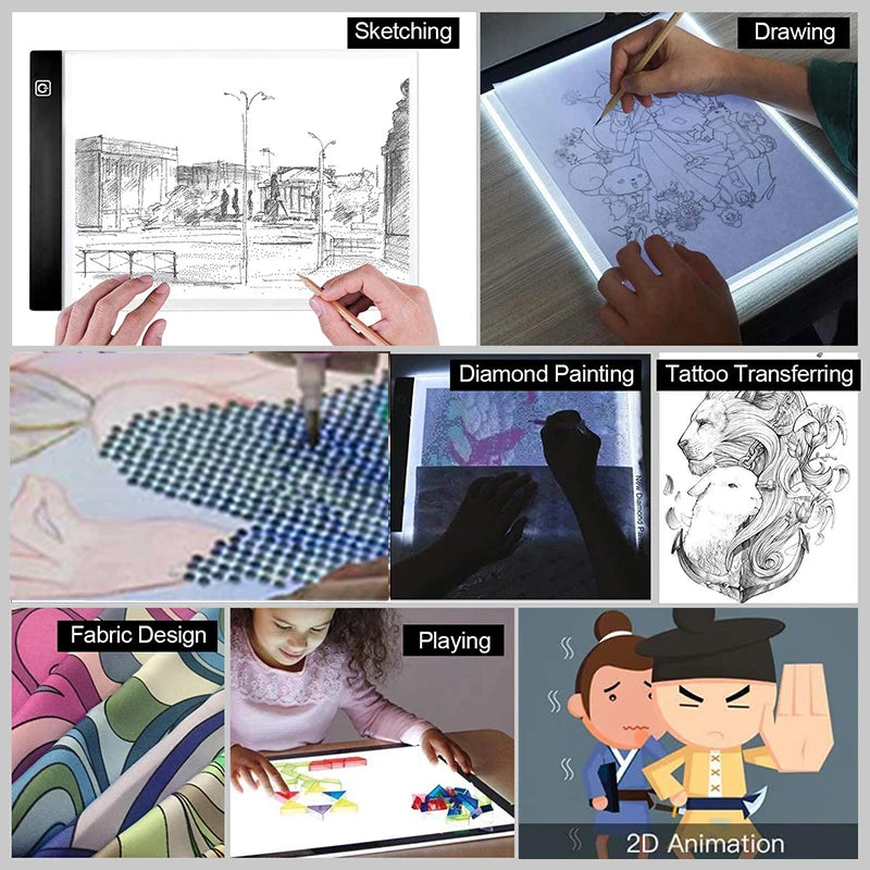 EDUP Dimmable LED Light Pad A3/A4/A5, 3-Level Brightness Tracing Light Box with Eye Protection for Drawing & Diamond Painting