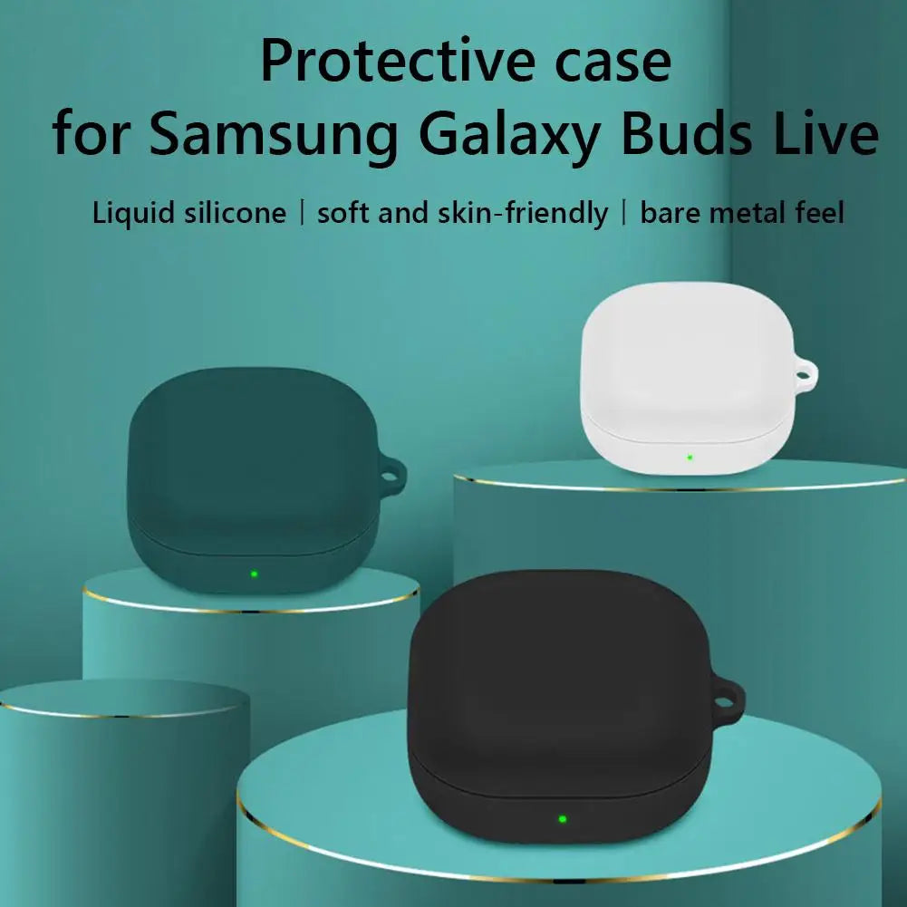 Durable Silicone Protective Carrying Case with Hook for Samsung Galaxy Buds 2, Buds Live, Buds 2 Pro