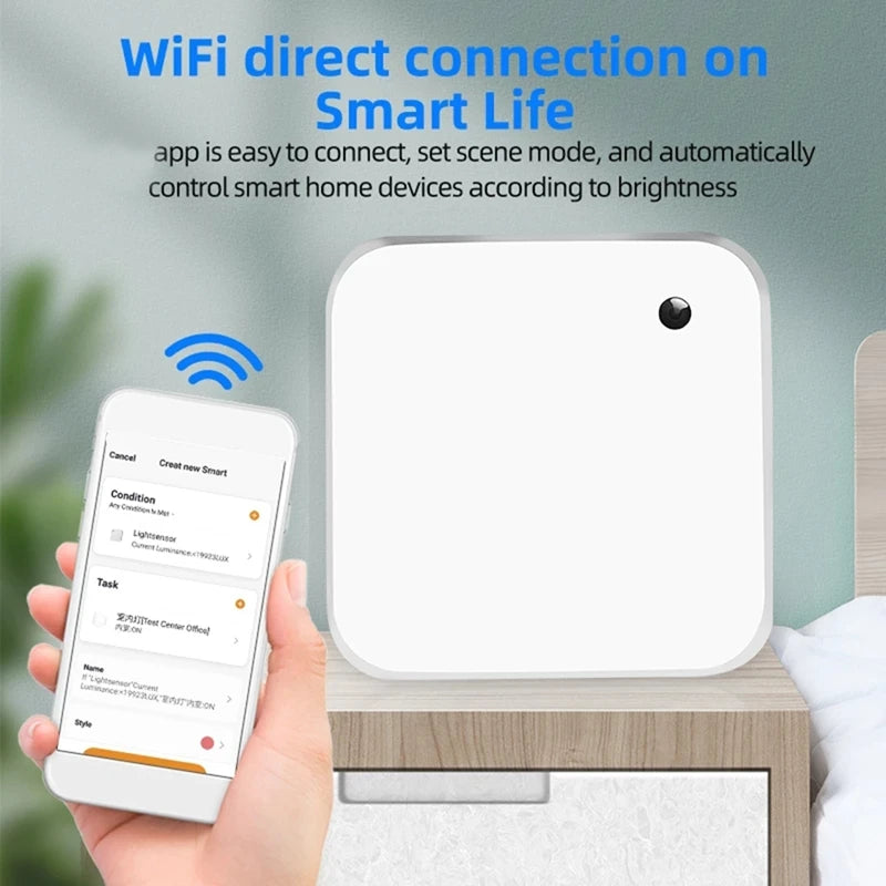 Tuya Wifi Smart Light Sensor Battery Powered Smart Home Light Smart  Curtain Automation Controler