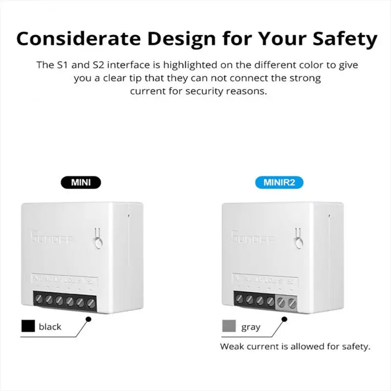 SONOFF Mini R2 DIY Wifi Smart Switch Timer Wireless Switches Smart Home Automation Via eWelink Support Alexa Google Home Alice