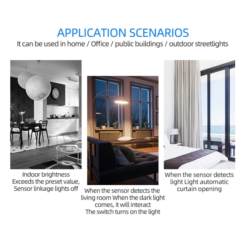Tuya Wifi Smart Light Sensor Battery Powered Smart Home Light Smart  Curtain Automation Controler