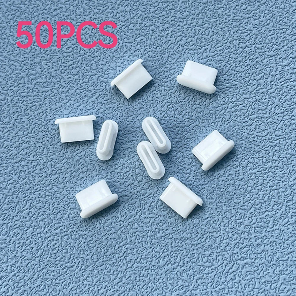10/30/50PCS Type-C Silicone Dust Plugs | USB-C Charging Port Protectors for Samsung, Xiaomi, Huawei – Anti-Dust Caps