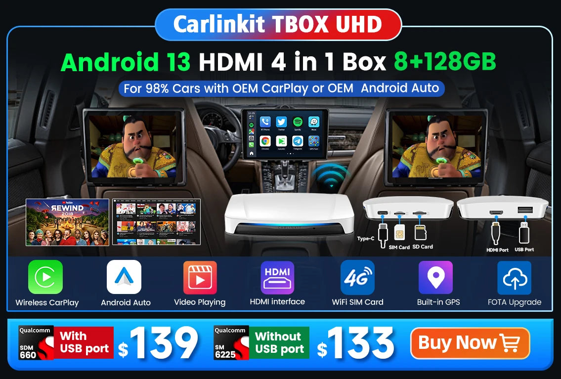 Carlinkit 5 CPC200-2Air Wireless CarPlay & Android Auto Adapter | Dual-Channel 5.8GHz WiFi, BT 5.0, GPS, Siri Support for Waze & Spotify