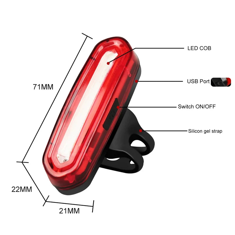 USB Rechargeable LED Bike Tail Light - Ultra Bright Night Cycling Warning Light for Mountain & Road Bikes