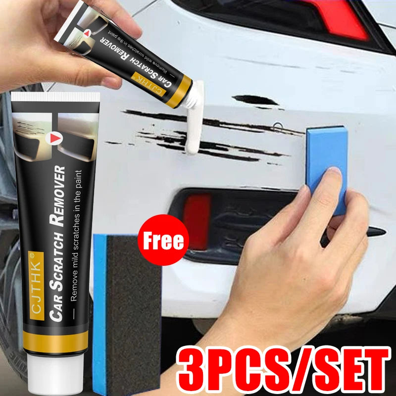 Car Scratch Remover and Polishing Paste with Sponge - Paint Repair for Smooth and Shiny Car Body