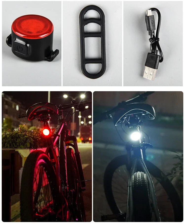 Waterproof LED Bicycle Taillight - Battery-Powered Rear Warning Light for MTB & Road Cycling