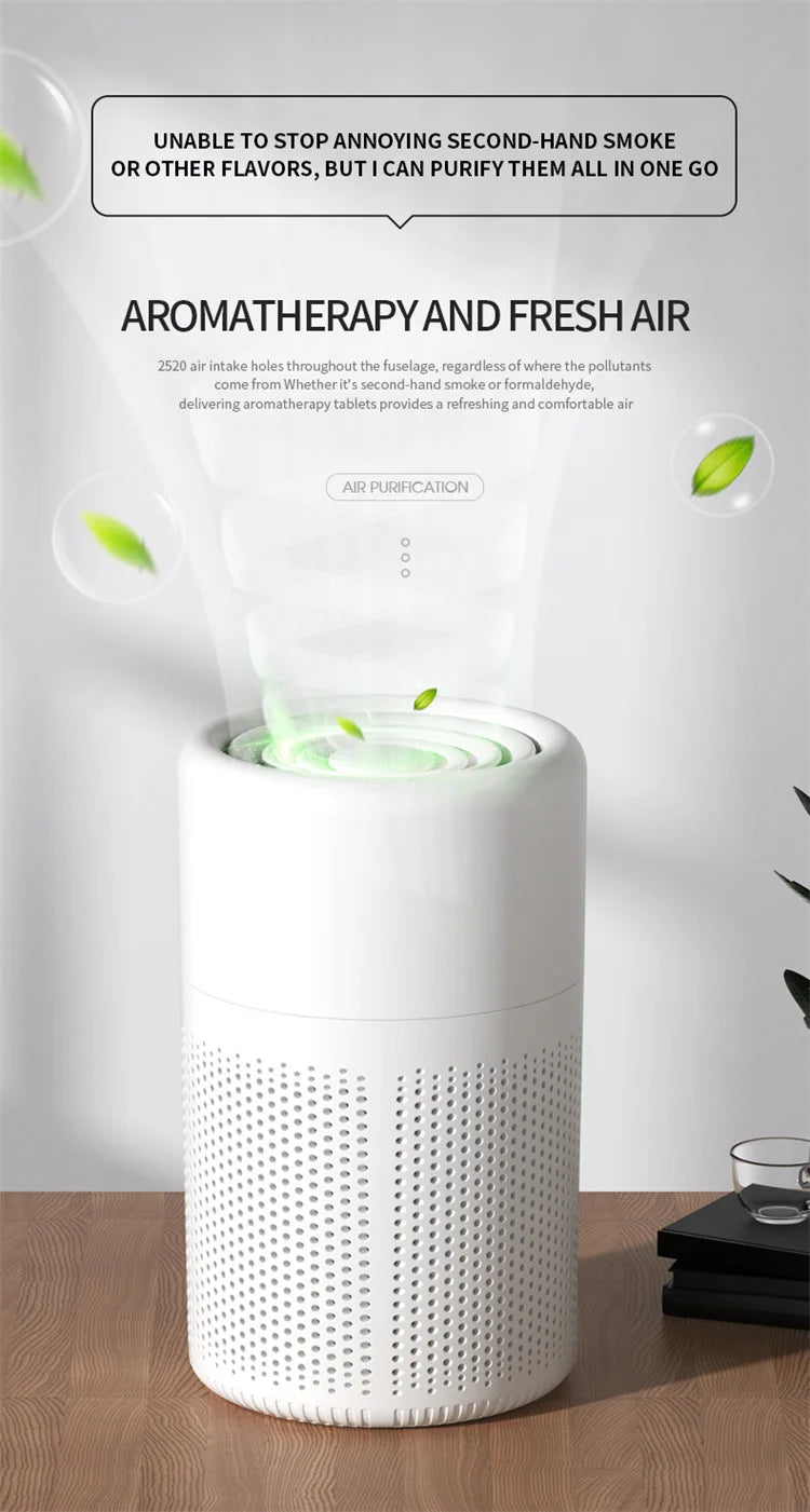 Air Purifier H13 True HEPA Filter 2-in-1 Deodorizing Air Cleaner for Home Allergies and Pets Hair,Smokers in Bedroom
