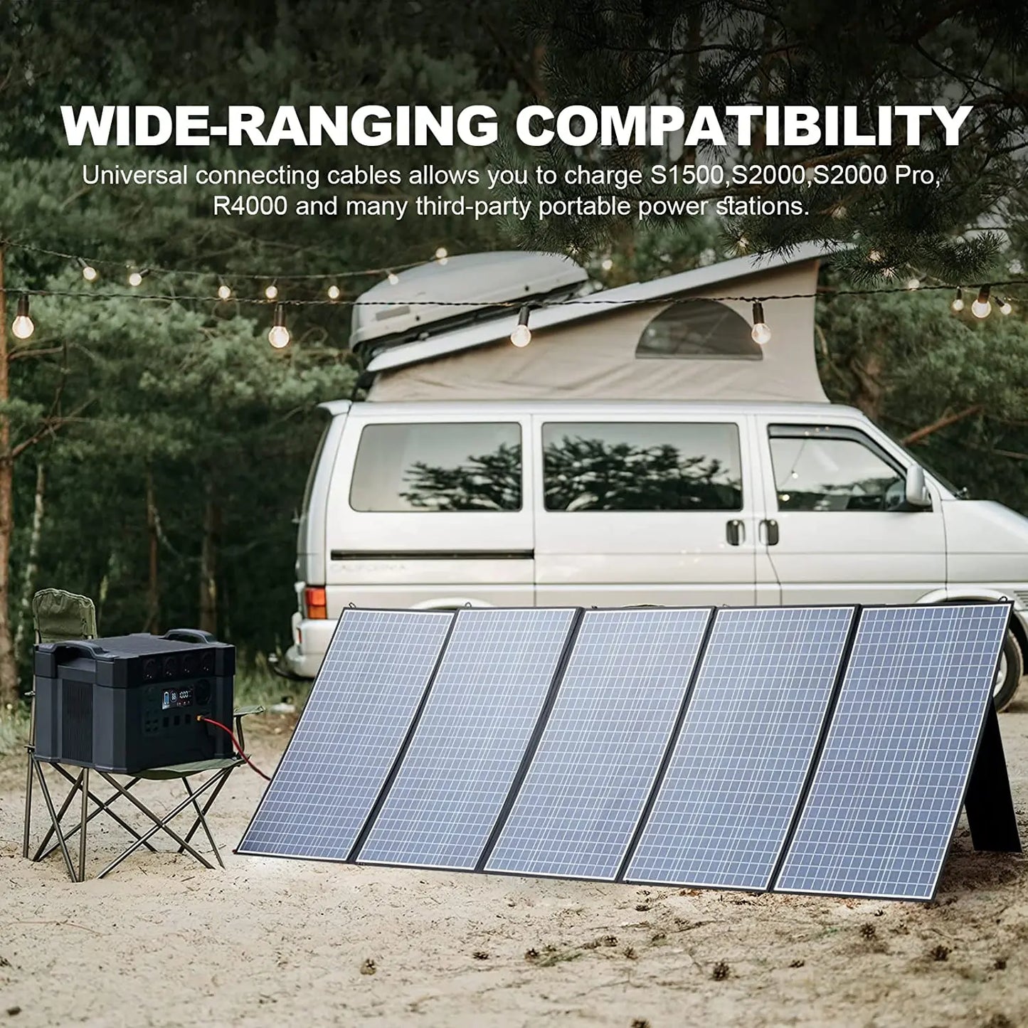 ALLPOWERS Portable Foldable Solar Panel Charger - 400W / 200W / 140W / 100W / 60W Waterproof Solar Charger for Camping, RVs, Garden, and Roof Use