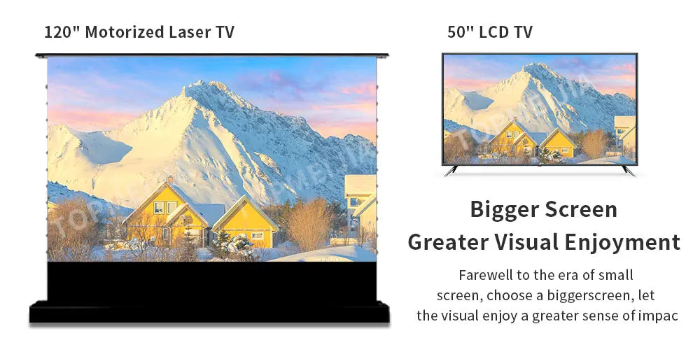 120 inch Laser TV ALR Projector Screen Motorized Floor Rising PET Crystal UST ALR Projection Screen For 4K Ultra Short Projector