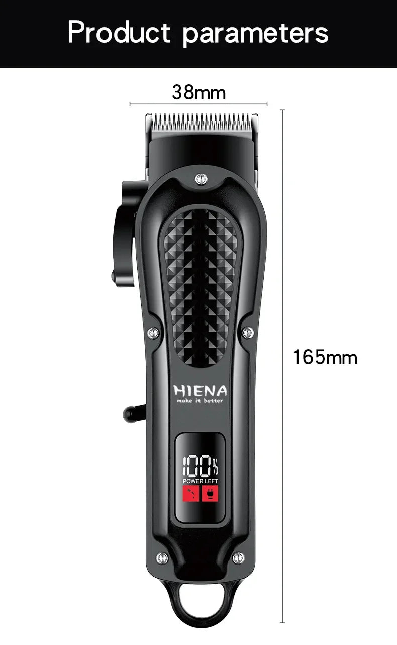 Hiena HYN-212 Cordless Electric Hair Clipper & Beard Trimmer, USB Rechargeable, Powerful Hair Cutting Tool for Men