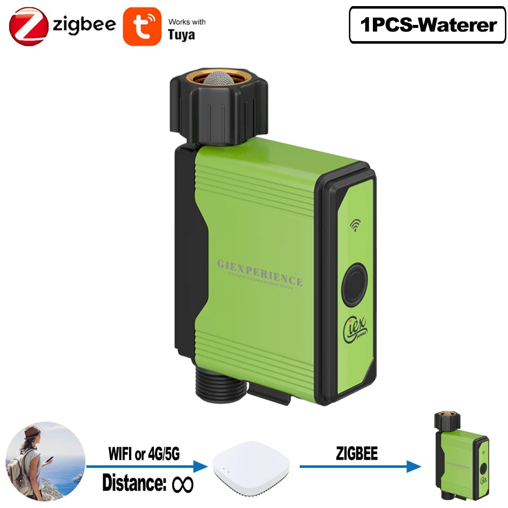 2024 NEW ZIGBEE WiFi Smart Garden Watering Timer - TUYA-Enabled Sprinkler and Drip Irrigation System with Built-in Water Flow Recorder