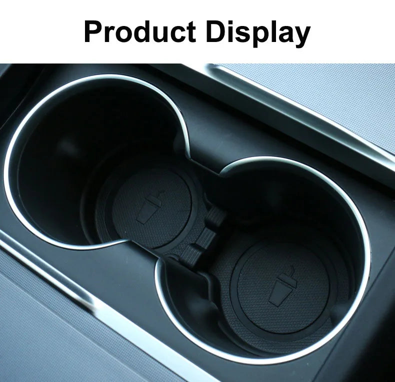 Beworth TPE Waterproof Anti-Slip Cup Mat for Tesla Model 3 Highland 2024 – Central Control Interior Accessory