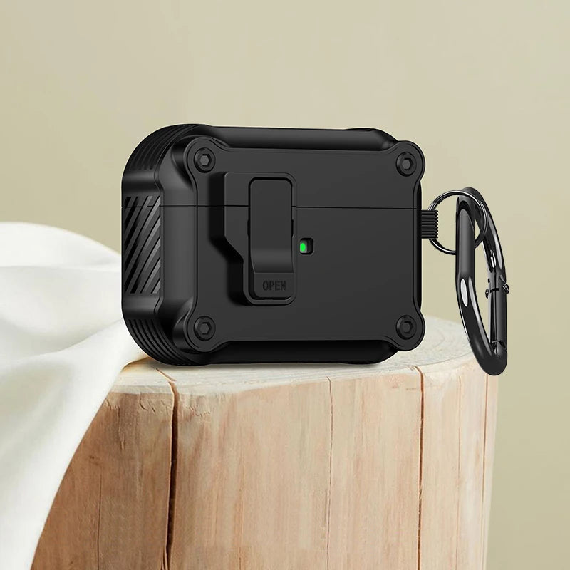CASPTM Shockproof Security Lock Case for AirPods Pro 2nd Gen (2023) & AirPods 3 – Durable Protective Cover