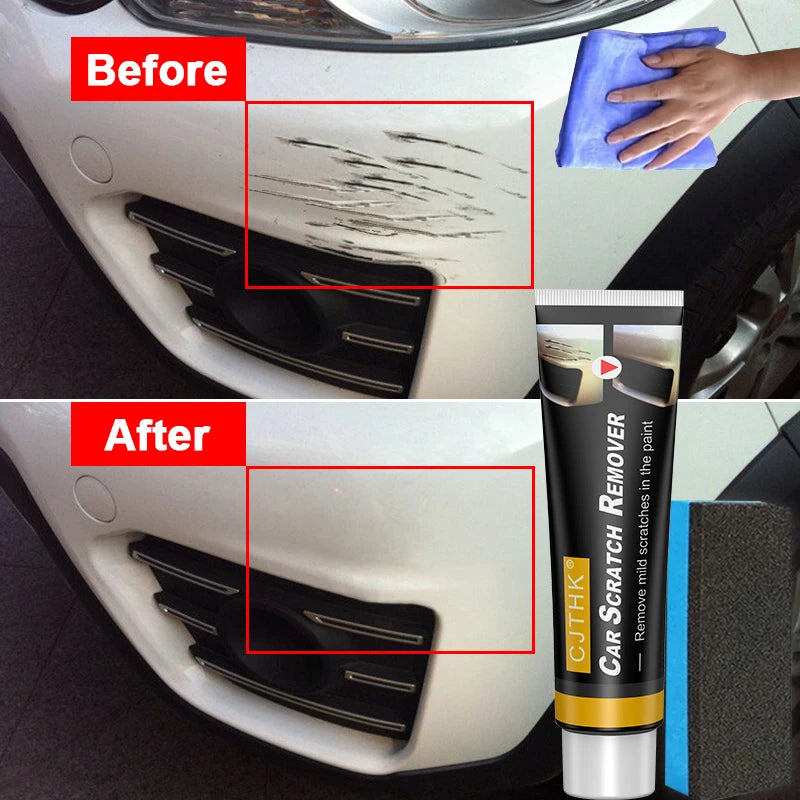 Car Scratch Remover and Polishing Paste with Sponge - Paint Repair for Smooth and Shiny Car Body