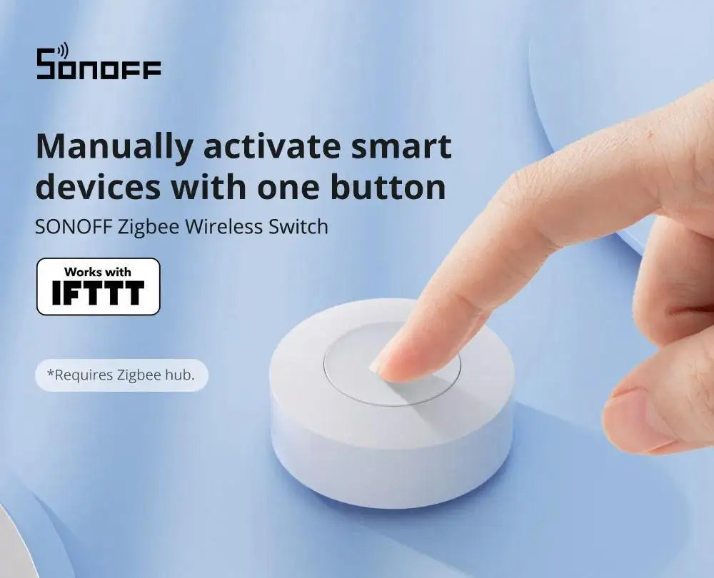 SONOFF SNZB-01P Smart Scene Button – Zigbee wireless button for eWeLink app, Alexa, and Home Assistant.